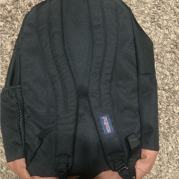 JanSport Black and Brown Backpack with Suede Accents - Picture 2 of 2